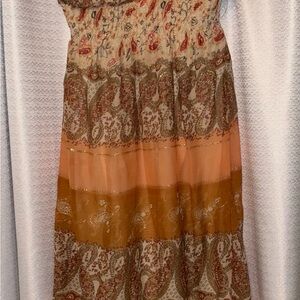 She's Cool Paisley Dress in Orange and Brown